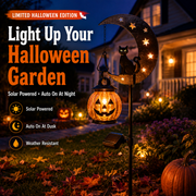 🔥 65% OFF TODAY & FREE SHIPPING👻 Solar Halloween Garden Stake Light with Black Cat & Pumpkin