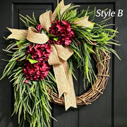 🌸Handcrafted Hydrangea Wreath – The Perfect All-Season Front Door Decor