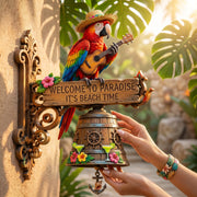 🔥Limited Time 49% OFF | 🔔🏝️ Parrot Head Paradise Wall Bell