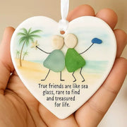 ⏳LAST DAY SALE 70% OFF!⏰Heart-Shaped Sea Glass Friendship Decor🌊✨ Shaped by Nature & Crafted by Hand💝