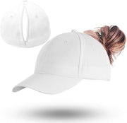 Ponytail Hat for Women – Adjustable Baseball Cap with Ponytail Opening for Running & Sports