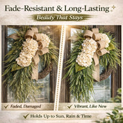 🌸Handcrafted Hydrangea Wreath – The Perfect All-Season Front Door Decor
