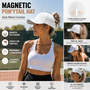 Ponytail Hat for Women – Adjustable Baseball Cap with Ponytail Opening for Running & Sports