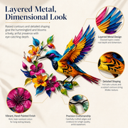 Hummingbird Bloom Metal Wall Art