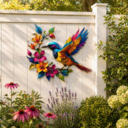 Hummingbird Bloom Metal Wall Art