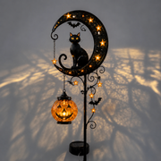 🔥 65% OFF TODAY & FREE SHIPPING👻 Solar Halloween Garden Stake Light with Black Cat & Pumpkin
