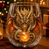 🐉Limited Edition 3D Mythic Dragon Glass Art Cup -✨Luxury Raised Fantasy Glassware for Whiskey, Home Bar Décor & Legendary Gifts 🎁