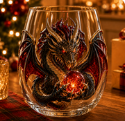 🐉Limited Edition 3D Mythic Dragon Glass Art Cup -✨Luxury Raised Fantasy Glassware for Whiskey, Home Bar Décor & Legendary Gifts 🎁