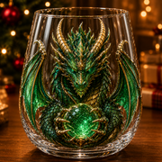 🐉Limited Edition 3D Mythic Dragon Glass Art Cup -✨Luxury Raised Fantasy Glassware for Whiskey, Home Bar Décor & Legendary Gifts 🎁