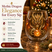 🐉Limited Edition 3D Mythic Dragon Glass Art Cup -✨Luxury Raised Fantasy Glassware for Whiskey, Home Bar Décor & Legendary Gifts 🎁