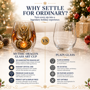🐉Limited Edition 3D Mythic Dragon Glass Art Cup -✨Luxury Raised Fantasy Glassware for Whiskey, Home Bar Décor & Legendary Gifts 🎁