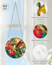 Acrylic Jigsaw Puzzle Suncatcher - Emerald Flame Hummingbird