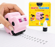Math Teacher 4 in 1 Math Roller Stamp, Addition Subtraction Multiplication Practice Tool, Math Stamp Ink Roller for Kids Ages 5-9 1st 2nd 3rd Grade Classroom Homeschool Home Use, Math Gift for Kids, Summer Learning | GoldenEgg