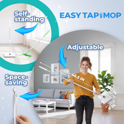 Easy Tap Mop – Hands-Free Floor Mop with 360° Swivel Head, Universal Pad Compatibility & Starter Kit