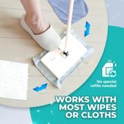 Easy Tap Mop – Hands-Free Floor Mop with 360° Swivel Head, Universal Pad Compatibility & Starter Kit