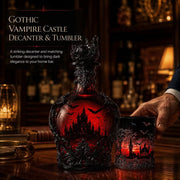 🦇 Gotische Vampirschloss-Whiskykaraffe & Whiskyglas