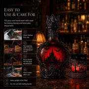 🦇 Gotische Vampirschloss-Whiskykaraffe & Whiskyglas