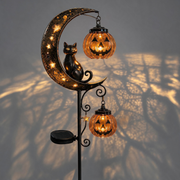 🔥 65% OFF TODAY & FREE SHIPPING👻 Solar Halloween Garden Stake Light with Black Cat & Pumpkin