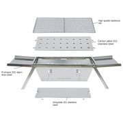 🔥🔥🔥Stainless Steel Folding Outdoor Barbecue