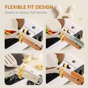 🎉 6-in-1 Silicone Pot Handle & Utensil Holder – Heat Resistant, Space Saving & Easy Clean 📦