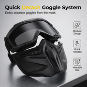 💞50K+ SOLD!🏍️⚡ 50% OFF! Detachable Full Face Goggle Mask – Anti‑fog, windproof & breathable. Quick‑detach goggle system. Weld or ride, face fully protected! 🛡️✨