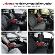 Car Armrest Cushion,5-in-1 Center Console Cover with 2 Storage Bags Cup Holder, Tissue Box Slot, Phone Slot for Sedans, Car Accessories Interior Organizers